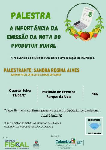 Fazenda e Receita Estadual apoiam palestra sobre emissão da nota do produtor Rural
