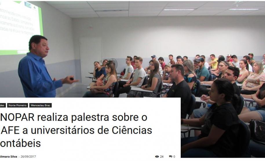 Palestra do Paulo em Siqueira Campos sobre o NAFE